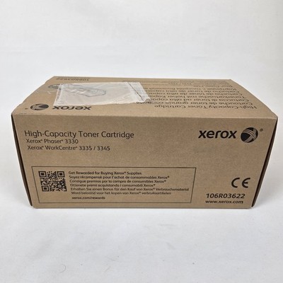 Genuine Xerox 3330/3345 +3335 HighYield Black Toner Cartridge 106R03622 Open Box