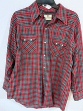 Vintage Men s Pearl Snap Dee Cee Western Shirt Plaid Size 16.5 Long Sleeve USA