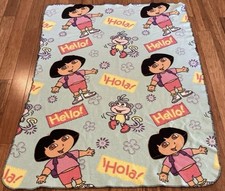 Vintage Dora the Explorer Toddler Kids SZ Fleece Throw Blanket Boots Y2K