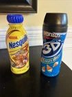 vintage empty plastic Nestle Nesquik bottle 01 & Doritos 3D empty container 04