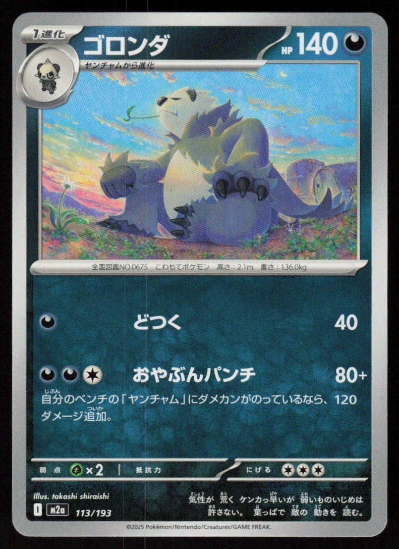 Pangoro 113/193 holo MEGA Dream ex Pokemon Japanese Near Mint