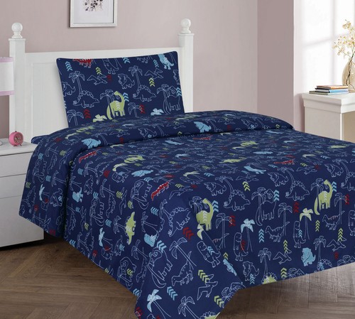 NEW 3/4PC BED SHEET SET BEDROOM FITTED FLAT PILLOWCASES KIDS DESIGNS TWIN FULL - Picture 20 of 78