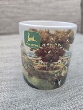 Vintage, John Deere Licensed Product, Mug, On Tractor, Waving at Airplane, dog
