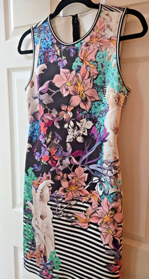Clover Canyon Women's Multicolored Floral Sleeveless Fitted Dress Sz L