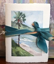 Handmade Art Journal: Palos Verdes Watercolor, English Paper, Silk Tie