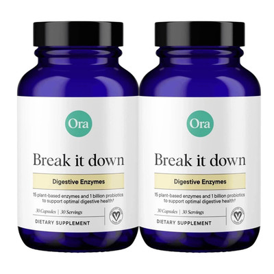 2 PACK Ora Break it Down Digestive Enzyme Digestive Health 30 Capsules EXP 01/27