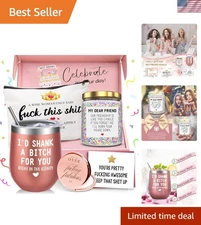 Thoughtful Birthday Gift Basket for Women: Tumbler, Candle & Pouch Included