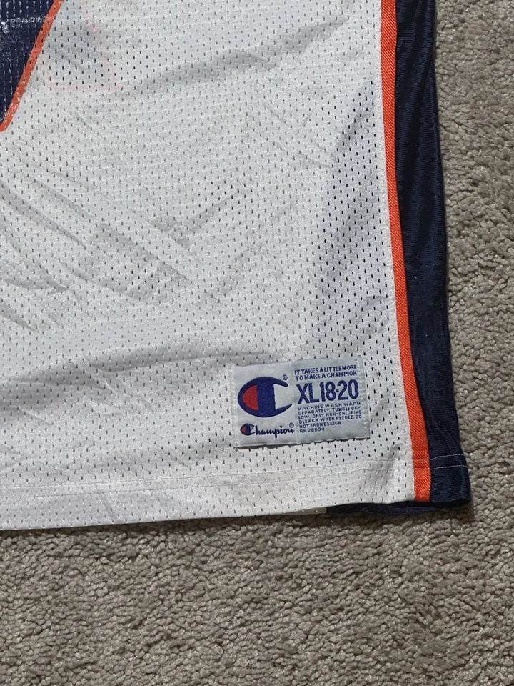 Camiseta de fútbol vintage de los 90 blanca y naranja campeón Denver Broncos Elway YouthXL Foto 4 de 4