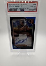 2024 Bowman - Chrome Prospect Mega Box Autographs Samuel Basallo #BMA-SB Blue...