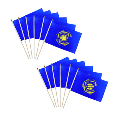 12pc Pack of Commonwealth 12x18in Stick Flag of Nations Handheld Stick Flags