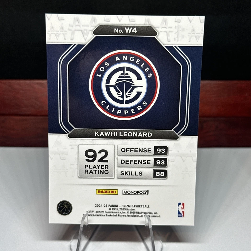 Kawhi Leonard 2025 Panini Prizm Monopoly SSP Millionaire Blanco #W4 Estuche Hit 💎 Foto 2 de 2