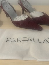 Farfalla London Maroon Sling Back Court Shoe Size 6