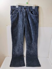 Vintage Levi's 517-1517 Corduroy Pants Navy Blue Boot Cut Men's 30x32