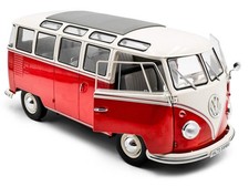 1/18 1962 Volkswagen T1 Samba Bus Red and White   Solido Diecast Model Car