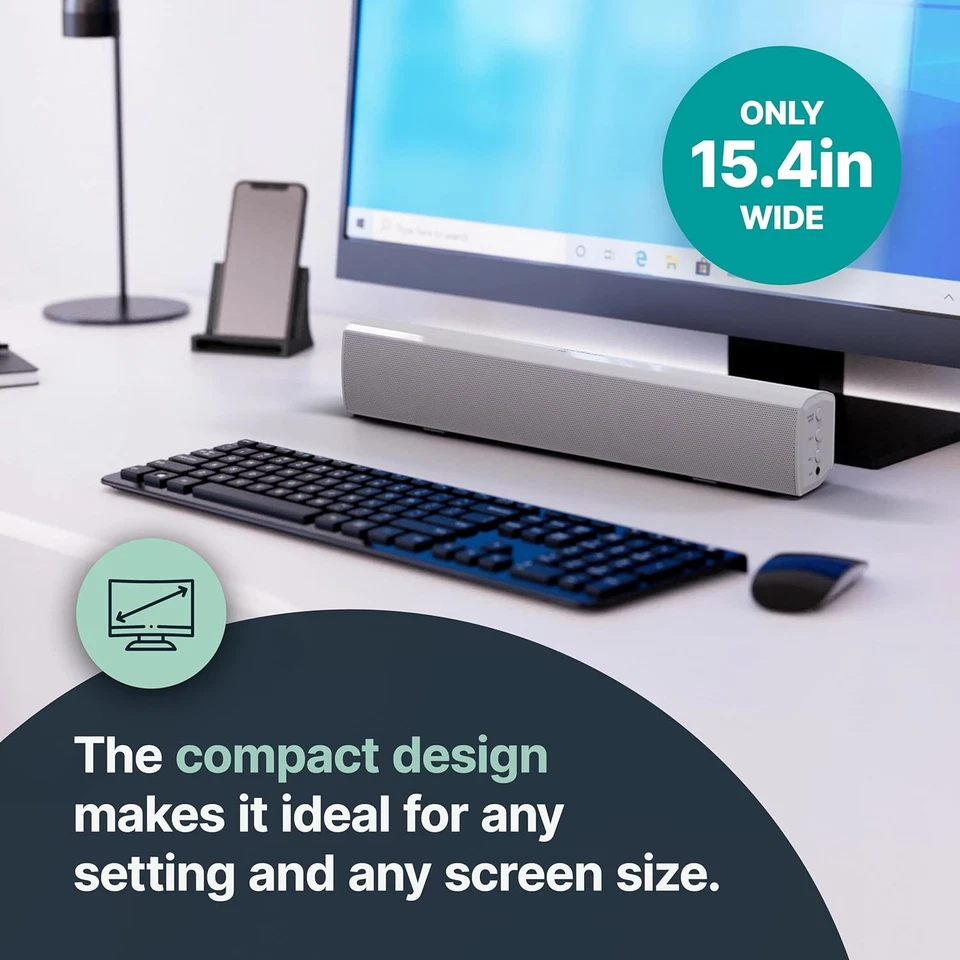 kleine Soundbar, weiß, gute Preis / Leistung, Fernb,Majority Bowfell, GEPRÜFT - Bild 4 von 4