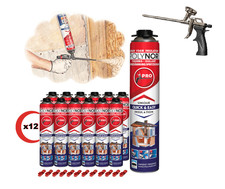 POLYNOR PRO 12 x 750ml PUR Spray Spr&uuml;hisolierung D&auml;mmschaum + Pistole