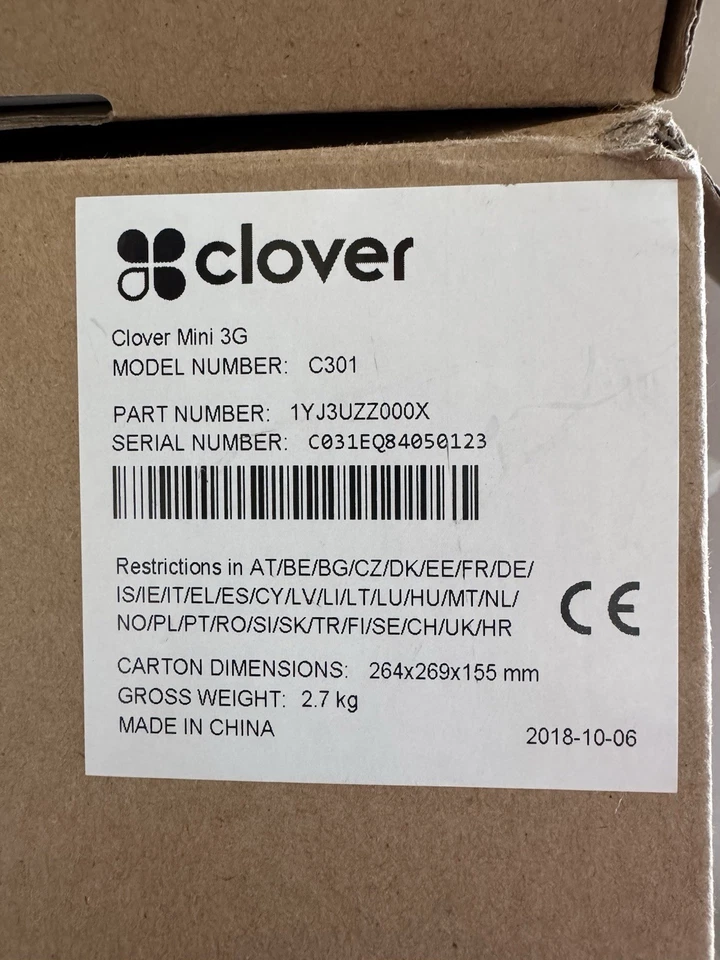 Clover Mini 3G Label Printer Credit Card Reader Touch Screen Flex Card Machine - Image 4 of 4