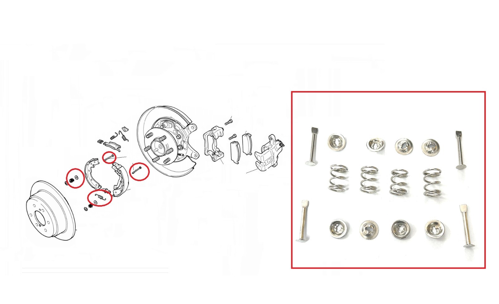 for MITSUBISHI PAJERO SHOGUN V26 V46 2.8D HAND BRAKE SHOE FITTING KIT 1993+