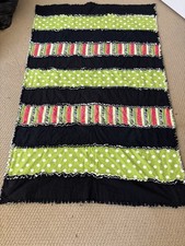 Handmade Rag Quilt Zebra Throw. 3 Layers Of Flannel 38x61 Inches
