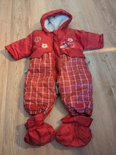 Rote Overall Mit Kapuze Warme Jacke Für Mädchen Gr 62+Mütze Als 🎁