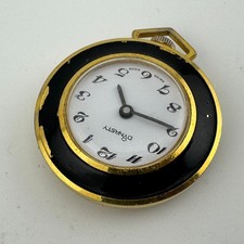 Vintage Dynasty Women Gold Tone Hand-Winding Swiss Necklace Pendant Pocket Watch