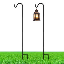 2 Pcs 24 Inch Shepherds Hook for Outdoor Adjustable Bird Feeder Pole Metal St