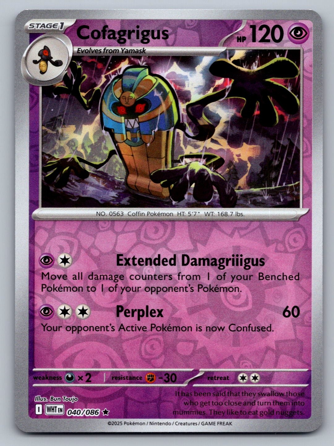 Pokemon TCG SV: White Flare Cofagrigus 040/086 Reverse Holo