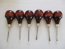 Vintage Harmen USA Wood Carving Tools Chisels Lot of 6 Wood Handles