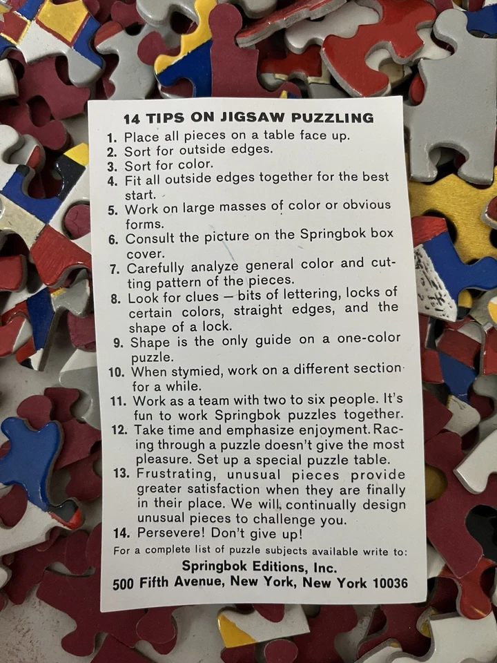 Victory Boogie-Woogie Vintage Springbok Puzzle 1967 - Rare - Piet  Mondrian - Image 3 of 4