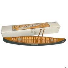 Indian Canoe Replica - Handmade Wood Model - Authentic Models