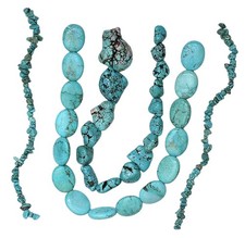 4 STRAND ASSTD NUGGET CHIP OVAL DYED 10 1/4 Oz 290 GRAM MAGNESITE BEAD STRAND