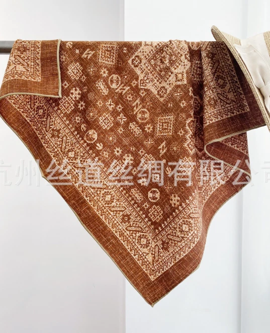 70% Cashmere 30% Silk Neckerchief Scarf cashew Print Bandana Shawl 27'' Wrap