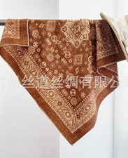 70 Cashmere 30 Silk Neckerchief Scarf cashew Print Bandana Shawl 27'' Wrap