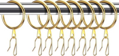 Hotop 30 Pcs Metal Drapery Curtain Rings 0.98/1.26/1.65 inch Interior Diameter