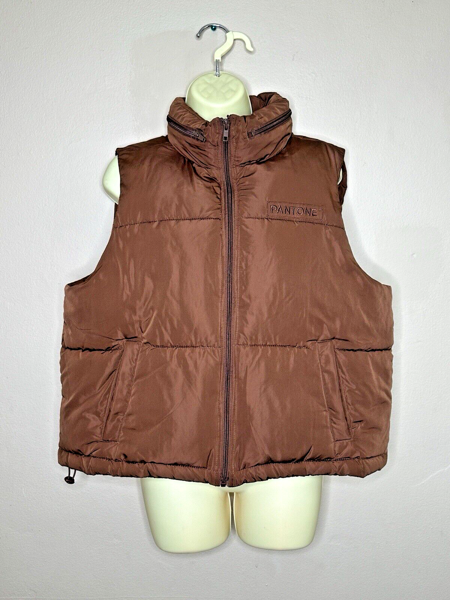 Forever 21 Pantone Women's Brown Puffer Vest Size OX