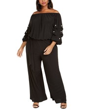 msk off the shoulder overlay jumpsuit
