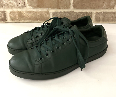 GUCCI Green Leather Low Top Sneaker Shoes Snake Trim Logo GUCCI Green Leather Low Top Sneaker Shoes Snake Trim Logo