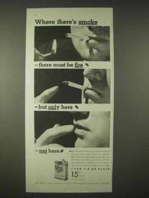 1935 Spud Cigarettes Ad - When There's Smoke