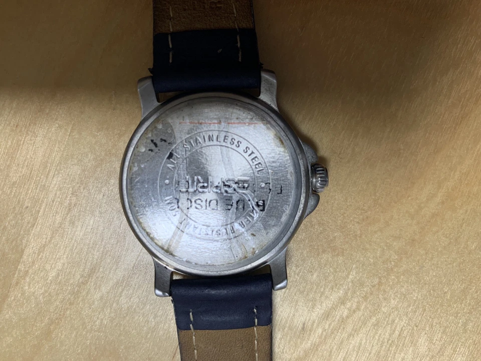 **Exc Cond** Vintage Esprit Jump Hour Quartz Blue Dial 1607 Watch - image 4 of 4