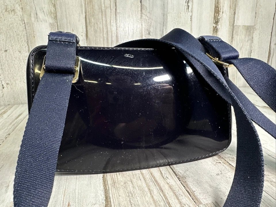 Furla конфеты сумка 3Way рюкзак мини маленький ПВХ резиновый темно-синий - Изображение 3 из 4