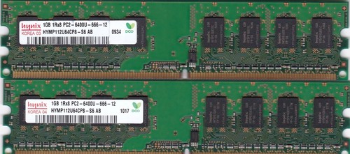2GB 2x1GB DDR2-800 PC2-6400 RAM KIT HYNIX HYMP112U64CP8-S6 AB Dell 740 755 760 - Picture 4 of 6
