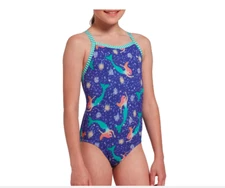 NWT Dolfin Uglies Girls One-Piece Swimsuit Fun Print Size 14 Swimwear