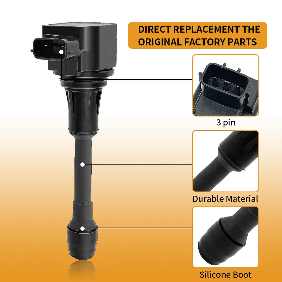 6 Ignition Coil & Iridium Spark Plug For 09-19 Nissan Altima Maxima 3.5 V6 UF550 - Image 4 of 4