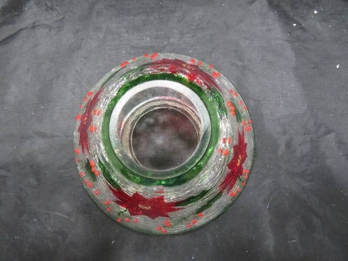 Yankee Candle Topper Crackel Glass Poinsettias 4 1/2" x 6" - Picture 5 of 6