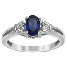 7X5 MM Oval Shape Blue Sapphire 925 Sterling Silver Ring Valentine Gift For Her