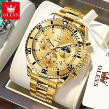 OLEVS Men's Stainless Steel Luminous Business Luxury Date Watch Shock Resistant