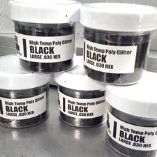 NEW 2 OZ. Jar BLACK High Temp Glitter .030 Fishing Lure Making Soft Plastic Bait