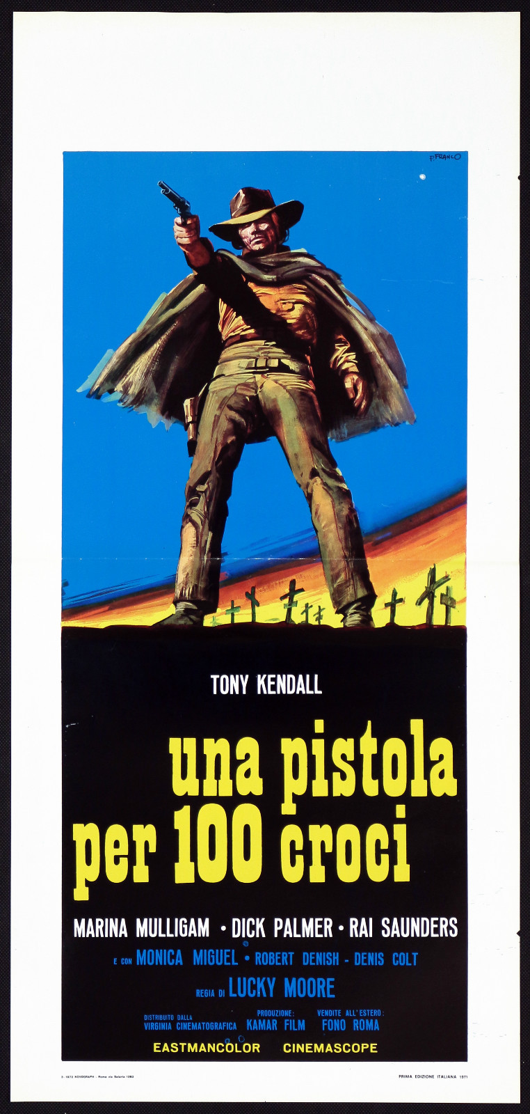 Locandina originale film UNA PISTOLA PER CENTO CROCI! (1971) - Regia di Carlo Croccolo