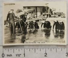 1937 Senior Service The Navy No. 17 HMS Nelson, Holystoning the deck