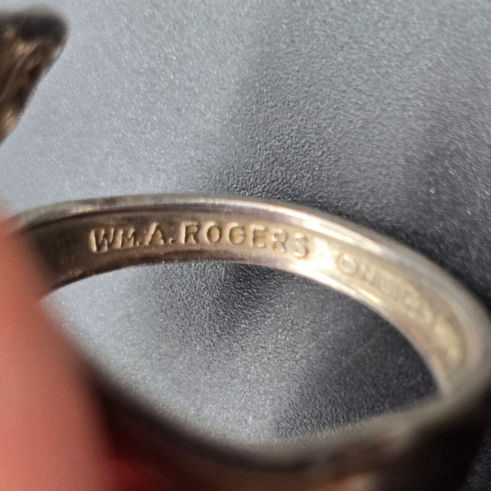 Oneida Silver Plated Spoon Ring WMA Rogers Vintage Wrap Size 9 | eBay